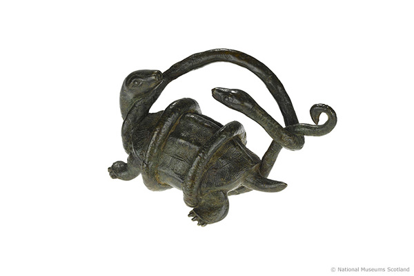 Ming dynasty, bronze tortoise and serpent from China 1368 - 1644 AD