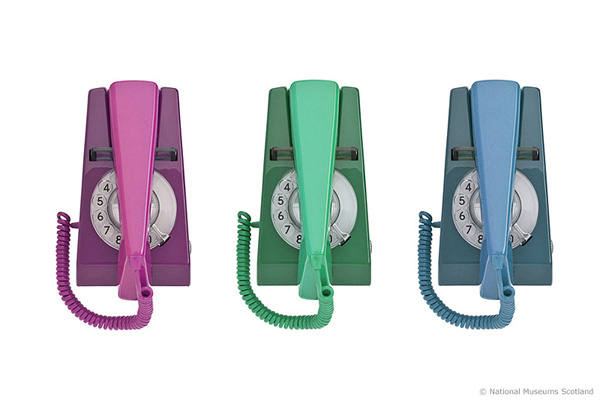 British Telecom red Trimphone telephone, 1982